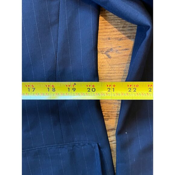 Brooks Brothers Blue Wool 2 Piece Stripe Suit Blazer Jacket Pants Mens Sz Large - Picture 10 of 16